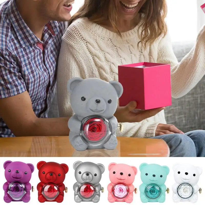علبة مجوهرات بتصميم دبّ وزهرة 3